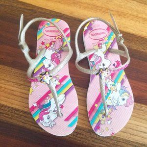 Havaianas Unicorn Sandals/ Color/ Pink /gold  - Size 2 to 3 girls